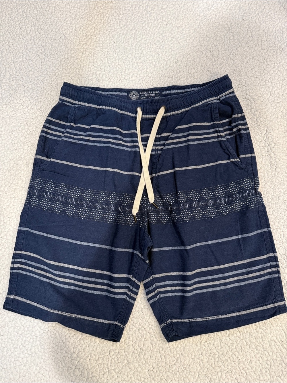 American Eagle Navy Stripe Men’s  Casual Shorts
